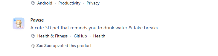 Pawse's launch card: a pet that reminds you to drink water and take breaks